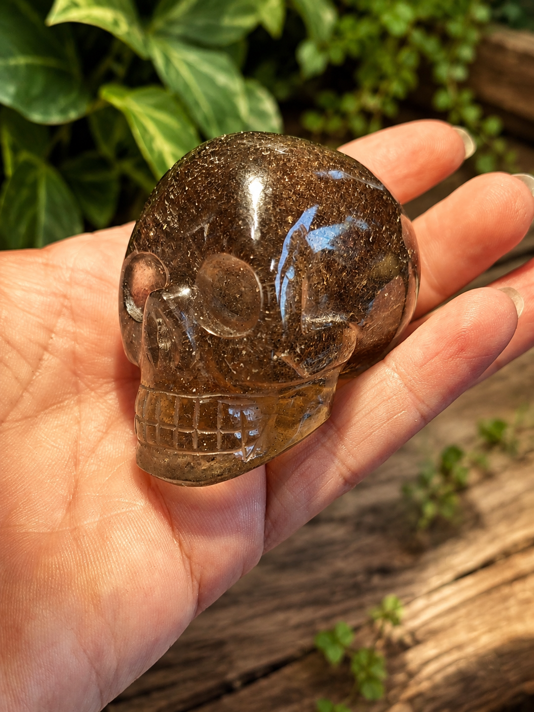 Crâne en quartz fumé – 160 g