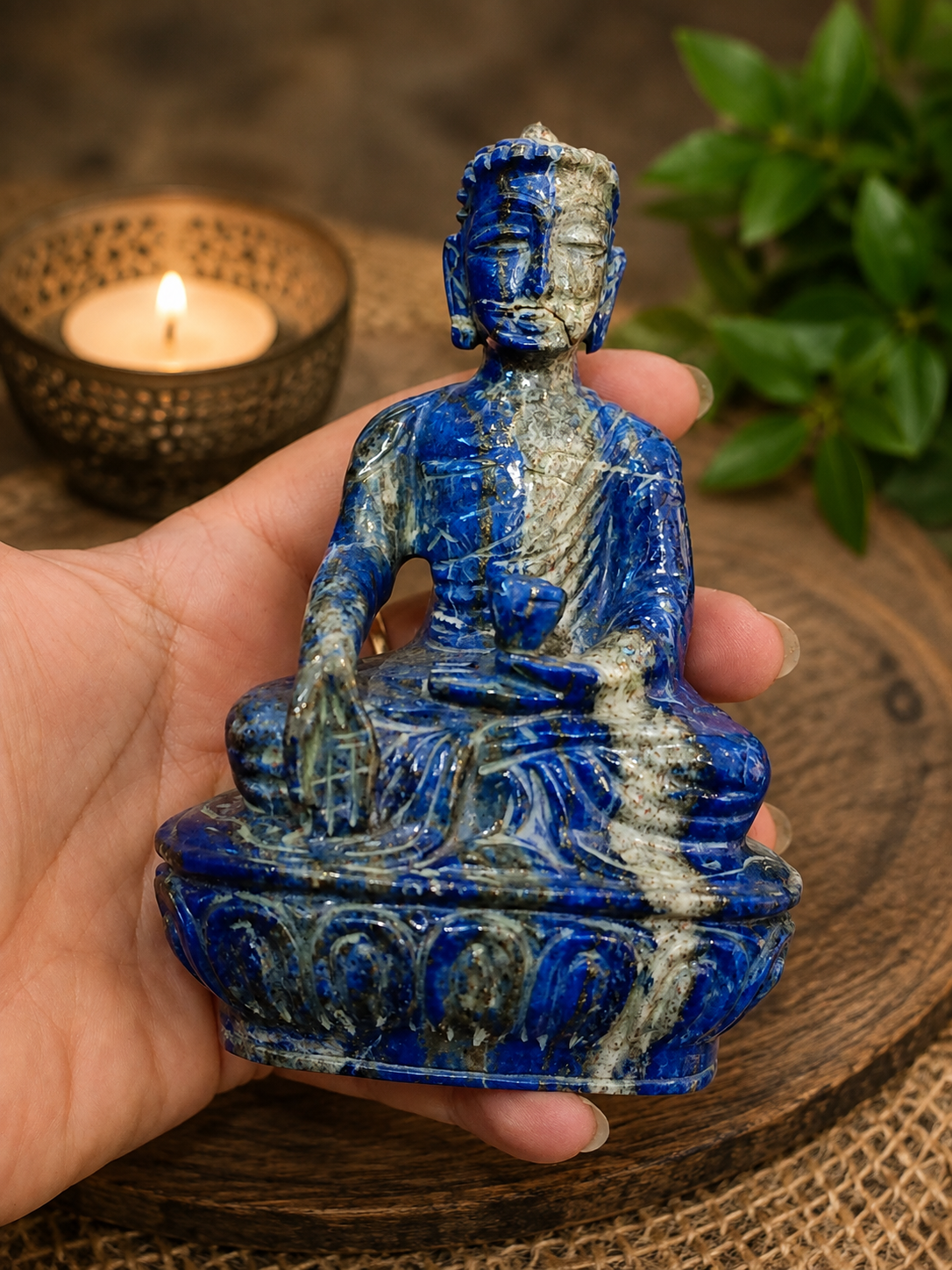 Bouddha en lapis-lazuli  475gr