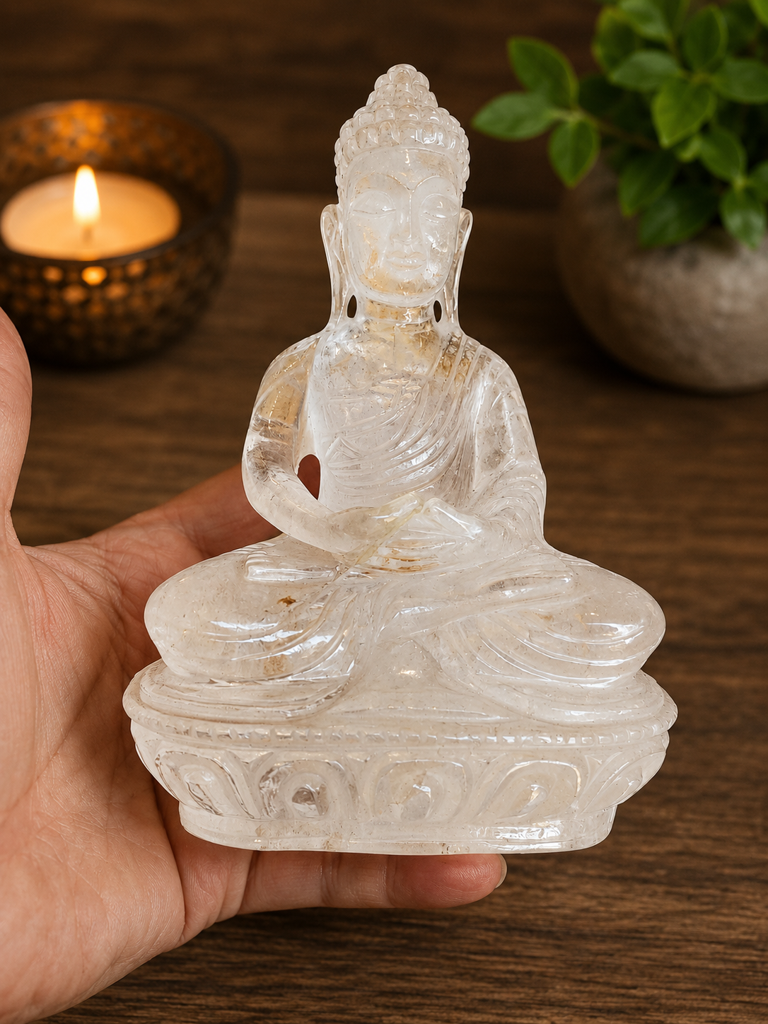 Bouddha en cristal de roche  710gr