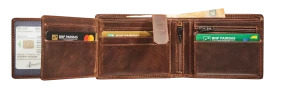 PORTE-DOLLAR CUIR RFID FERMETURE ÉCLAIR ET DES POCHETTES CARTES CRÉDIT SUPPLÉMENTAIRES - MAVERICK 003