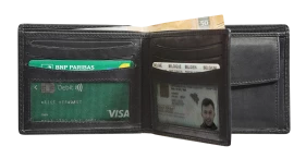 Porte-dollar cuir RFID avec poche monnaie - Maverick 007