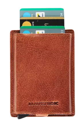 Protège-carte slim cuir anti-piratage Maverick 011