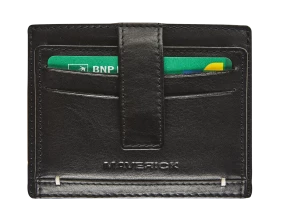 Porte-cartes cuir RFID avec fermeture à bouton - Maverick 0015