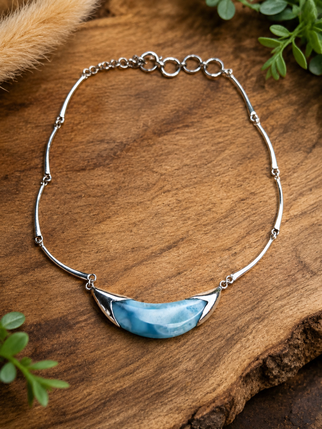 Tour de cou en Larimar AAA – Argent 925
