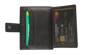 Porte-cartes cuir RFID avec fermeture à bouton - Maverick 0015