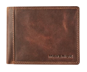 PORTE-DOLLAR CUIR RFID FERMETURE ÉCLAIR ET DES POCHETTES CARTES CRÉDIT SUPPLÉMENTAIRES - MAVERICK 003
