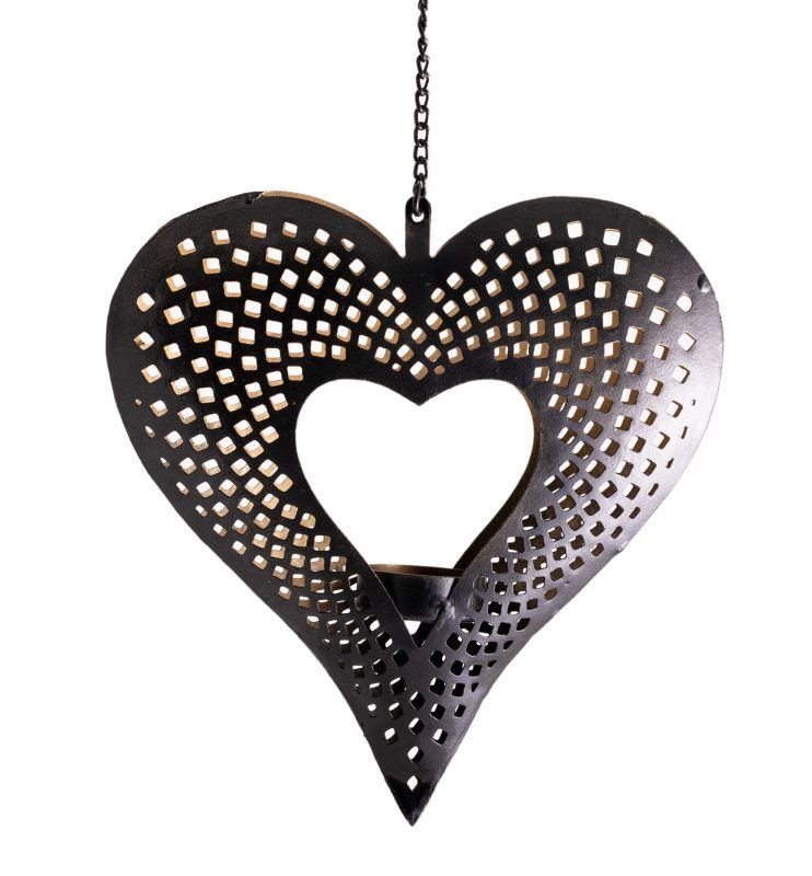 Photophore suspendu Coeur ajouré