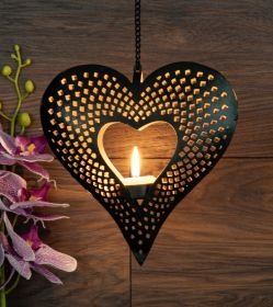 Photophore suspendu Coeur ajouré
