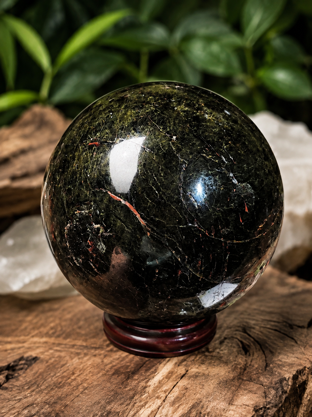 Sphère en tourmaline noire - MI2613