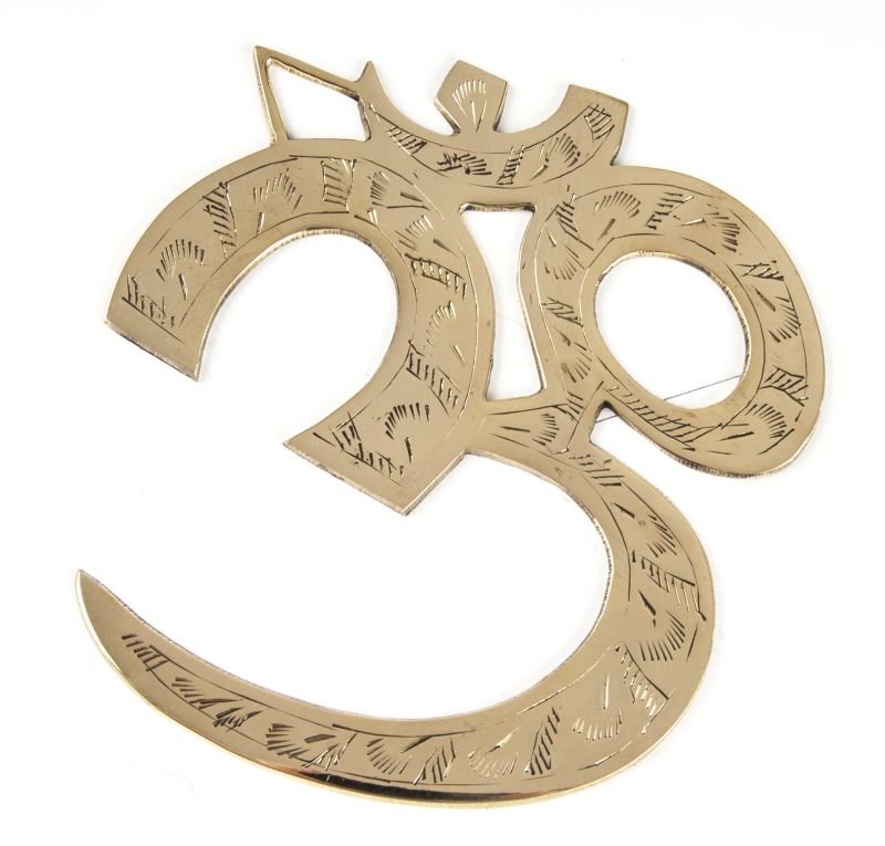 Symbole mural Om, laiton, 8 cm