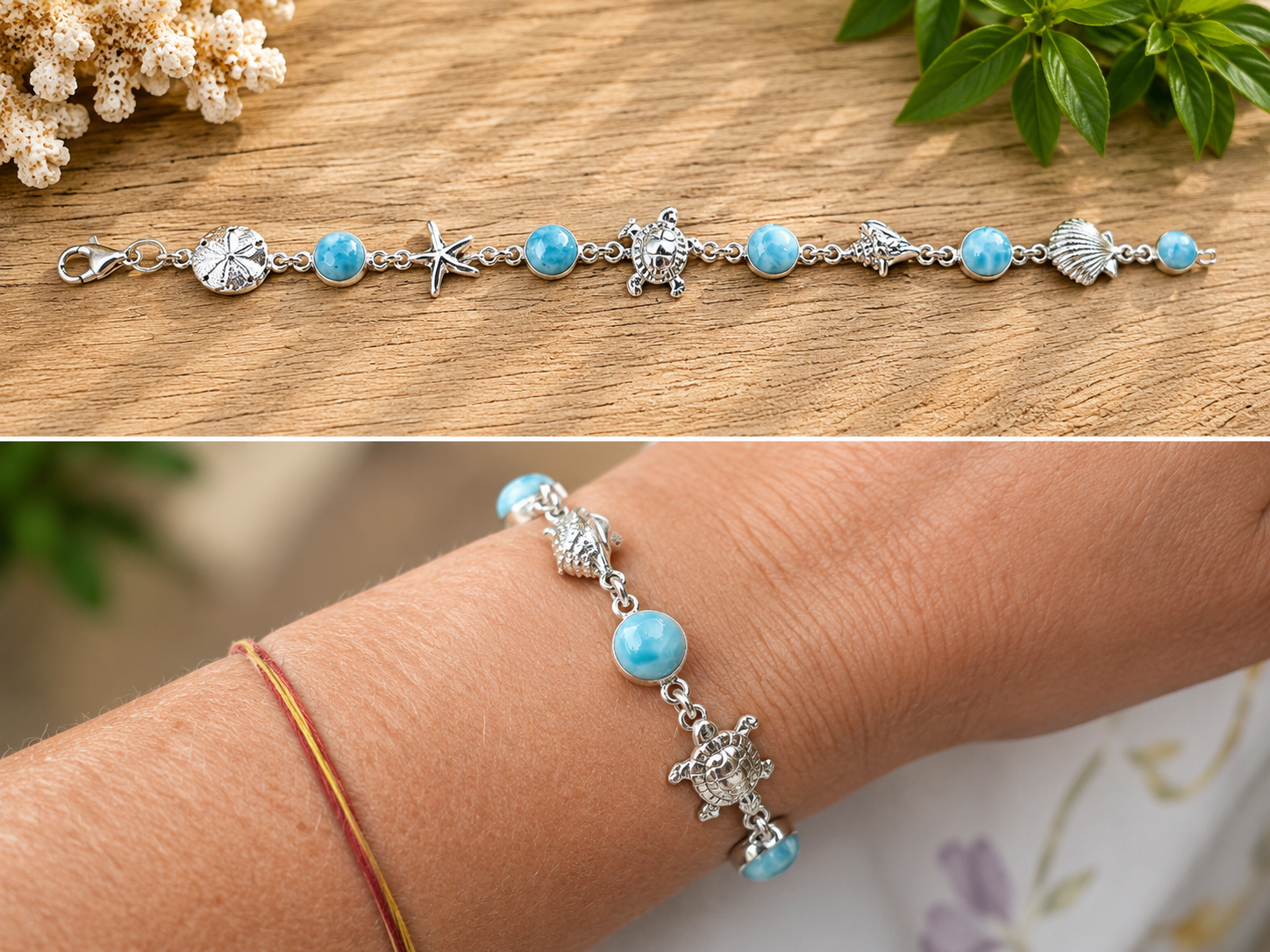 Bracelet Éclats de Mer en Larimar – Argent 925