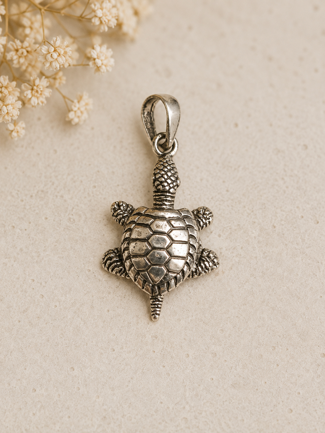 Pendentif tortue articulée en argent
