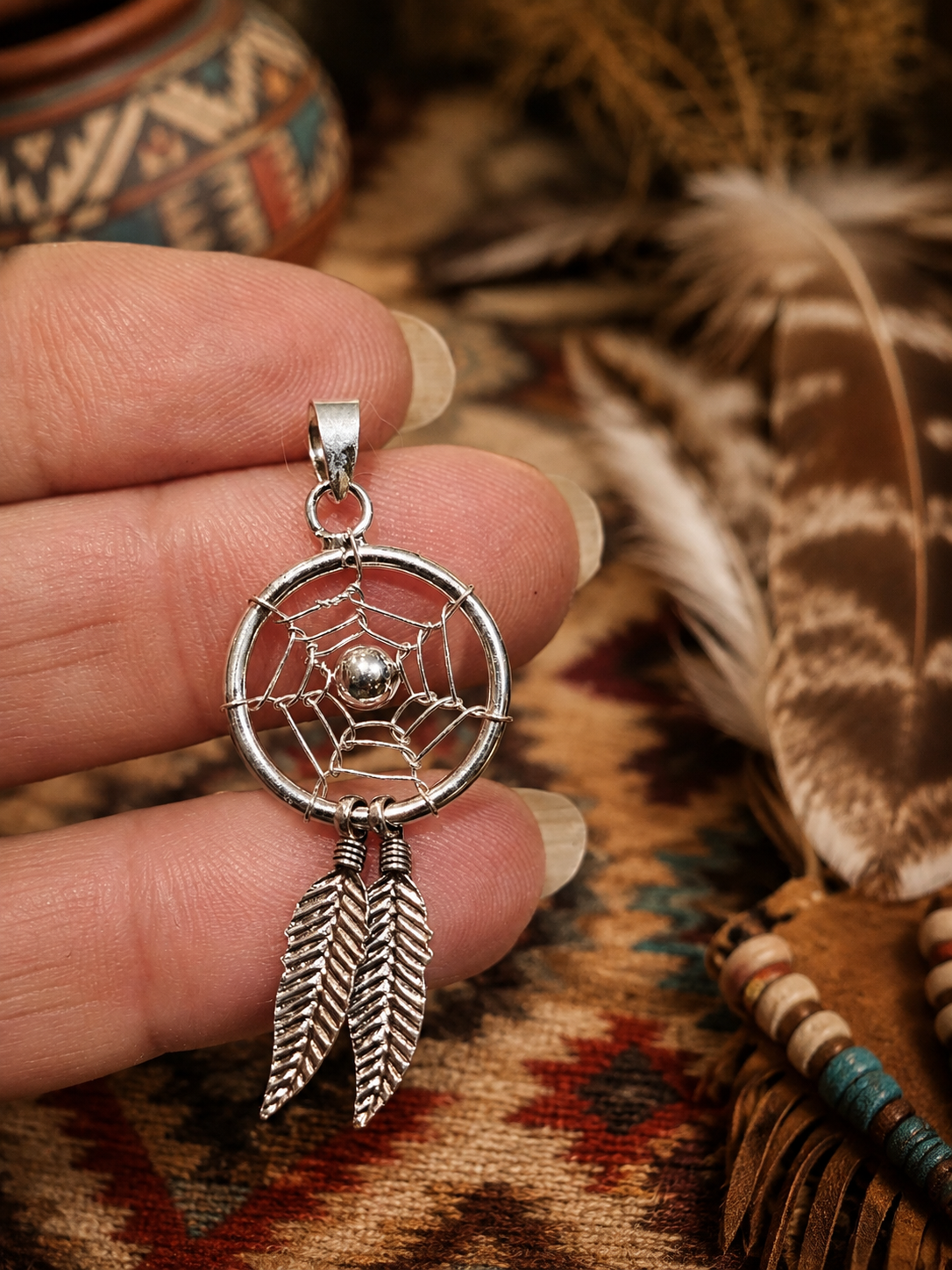 Pendentif Attrape-rêves en Argent 1.4cm