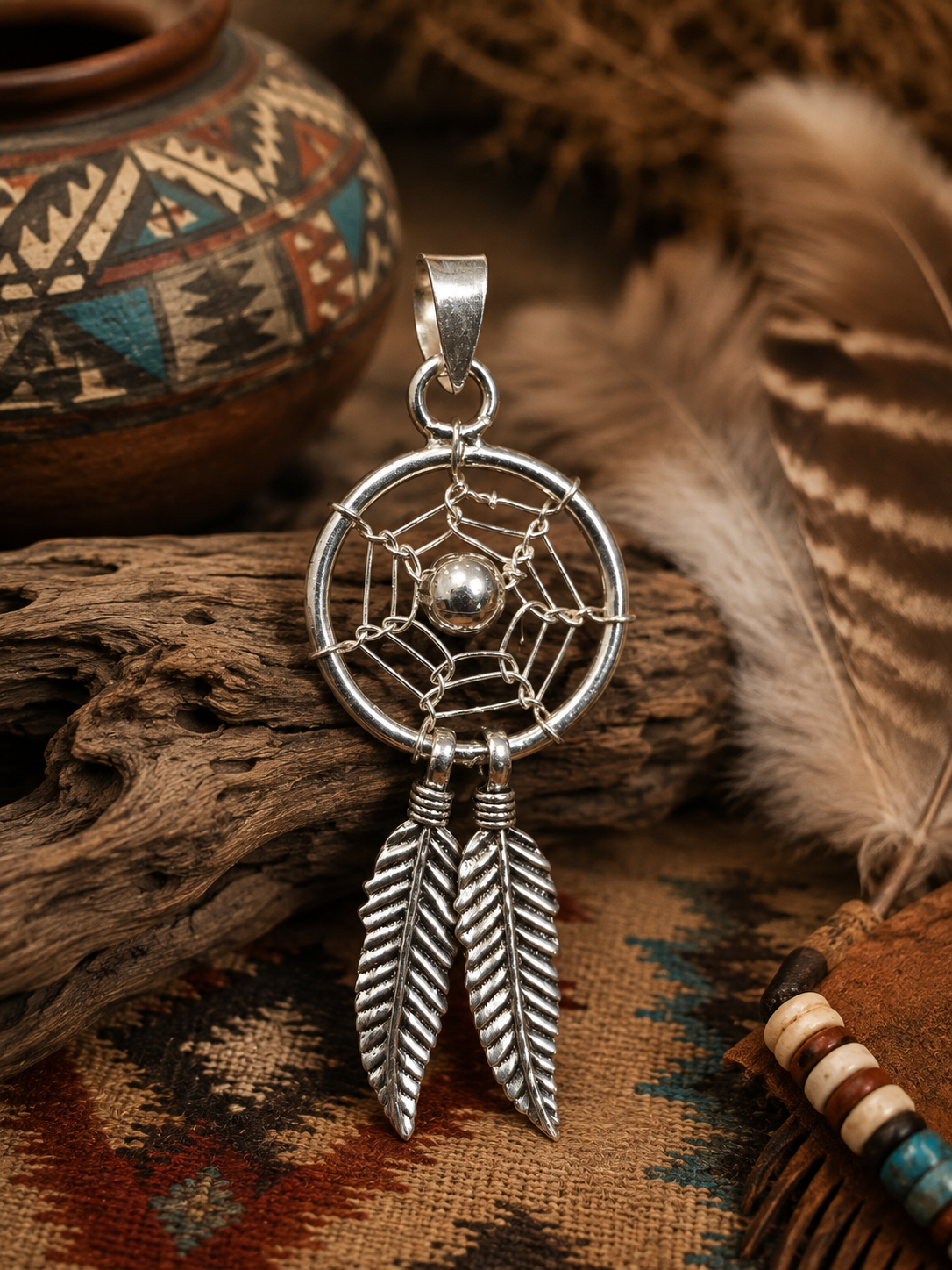 Pendentif Attrape-rêves en Argent 1.8cm