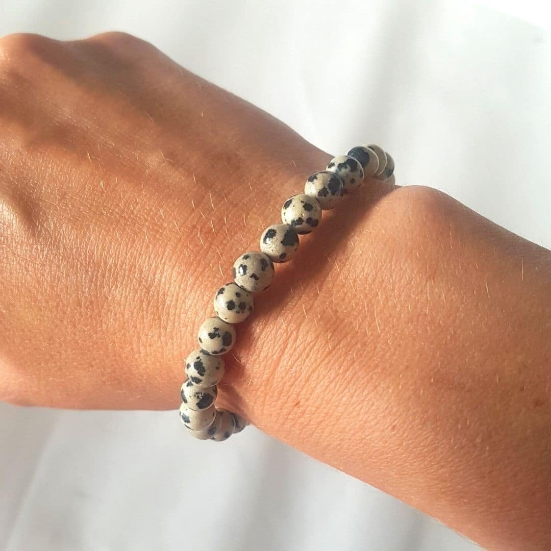 Bracelet Jaspe Dalmatien – Perles de 8 mm