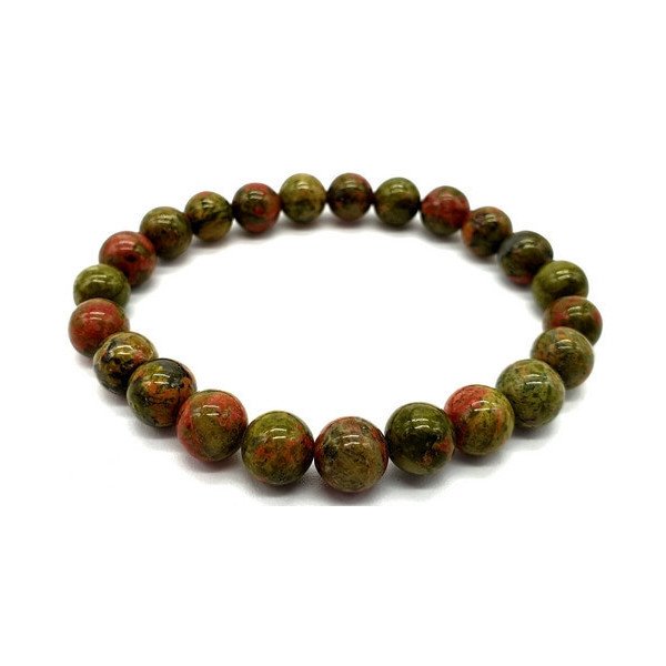 Bracelet Unakite – Perles de 8 mm