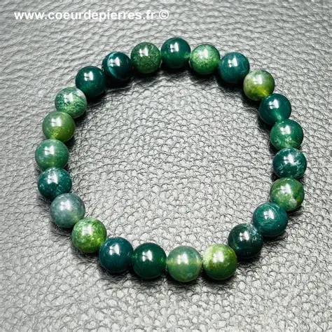 Bracelet Agate Mousse – Perles de 8 mm