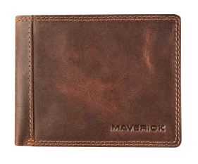PROMO - PORTE-DOLLAR CUIR RFID FERMETURE ÉCLAIR ET DES POCHETTES CARTES CRÉDIT SUPPLÉMENTAIRES - MAVERICK 003