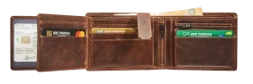 PROMO - PORTE-DOLLAR CUIR RFID FERMETURE ÉCLAIR ET DES POCHETTES CARTES CRÉDIT SUPPLÉMENTAIRES - MAVERICK 003