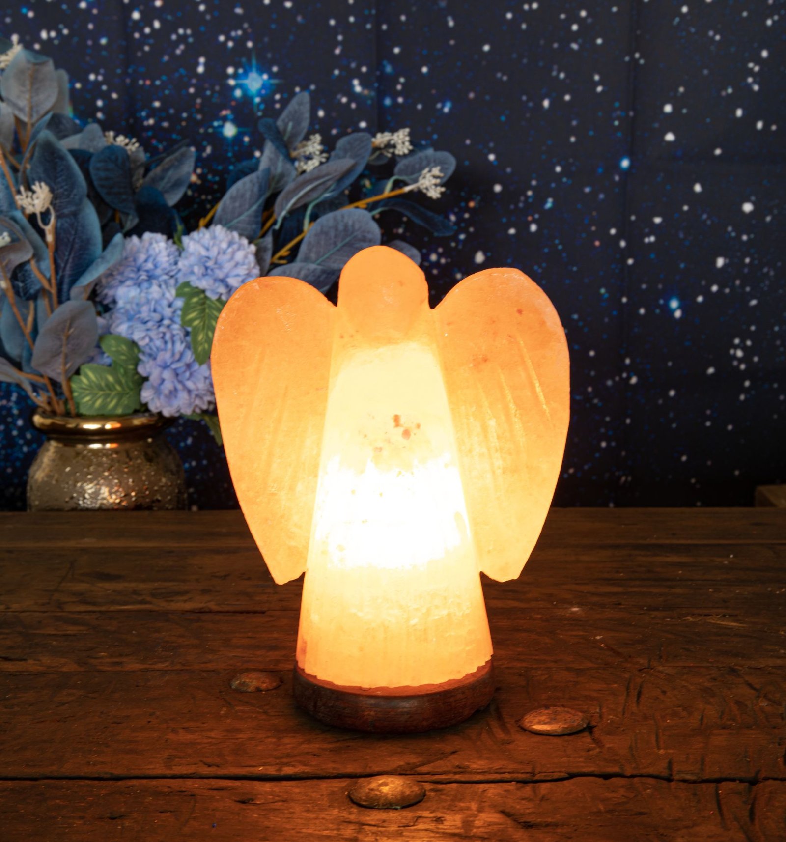 lampe en cristal de sel ange
