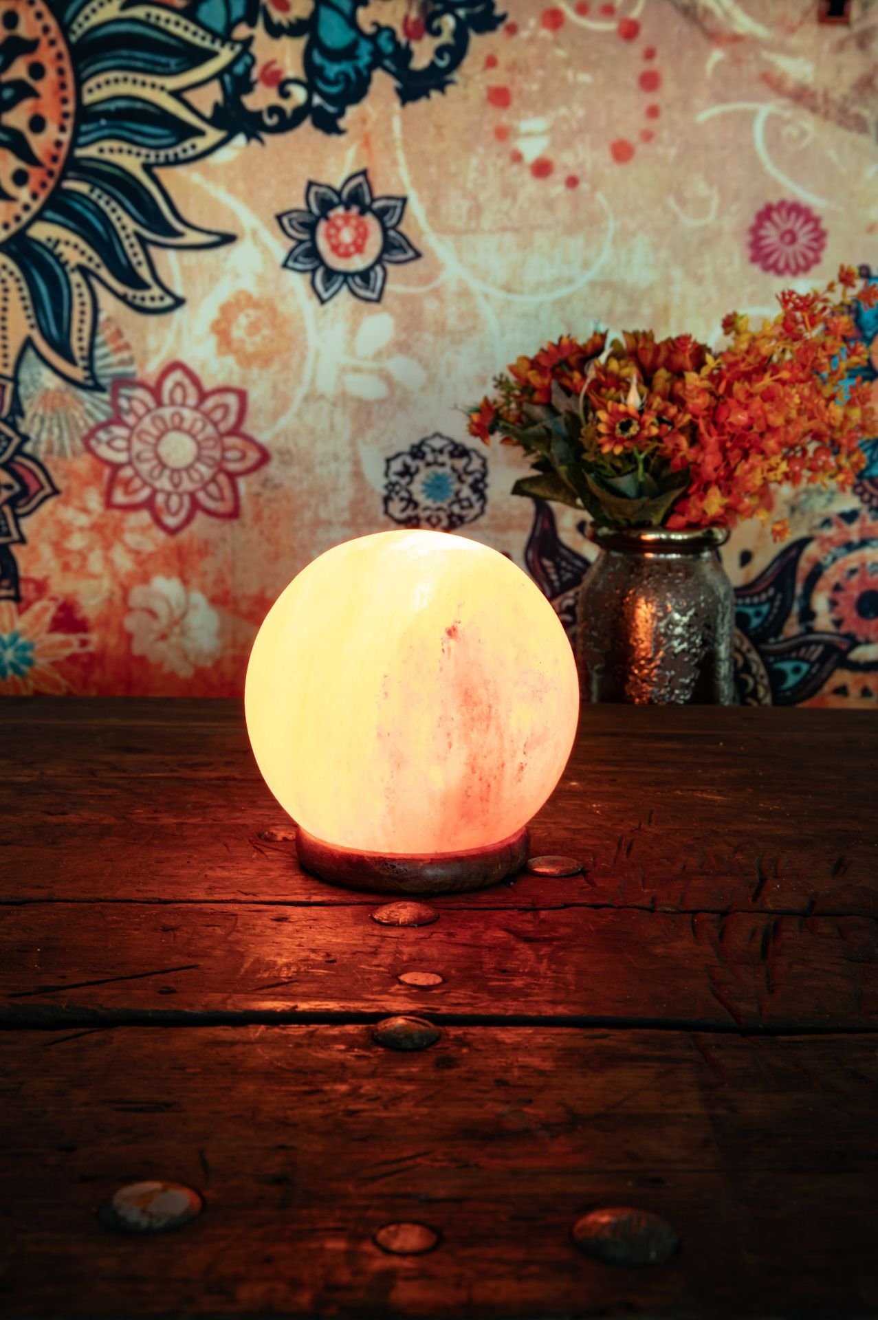 sphère de lampe en cristal de sel