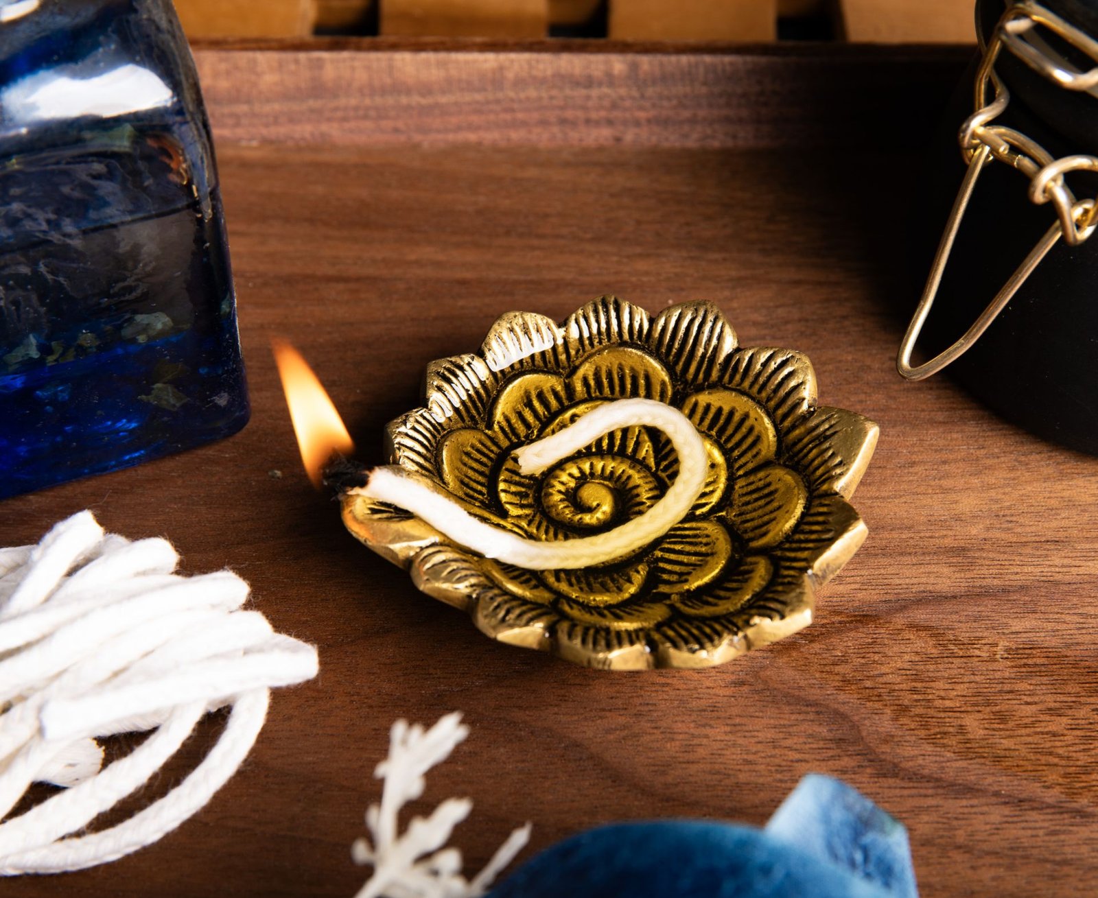 Lampe à ghee Lotus  B-L-355