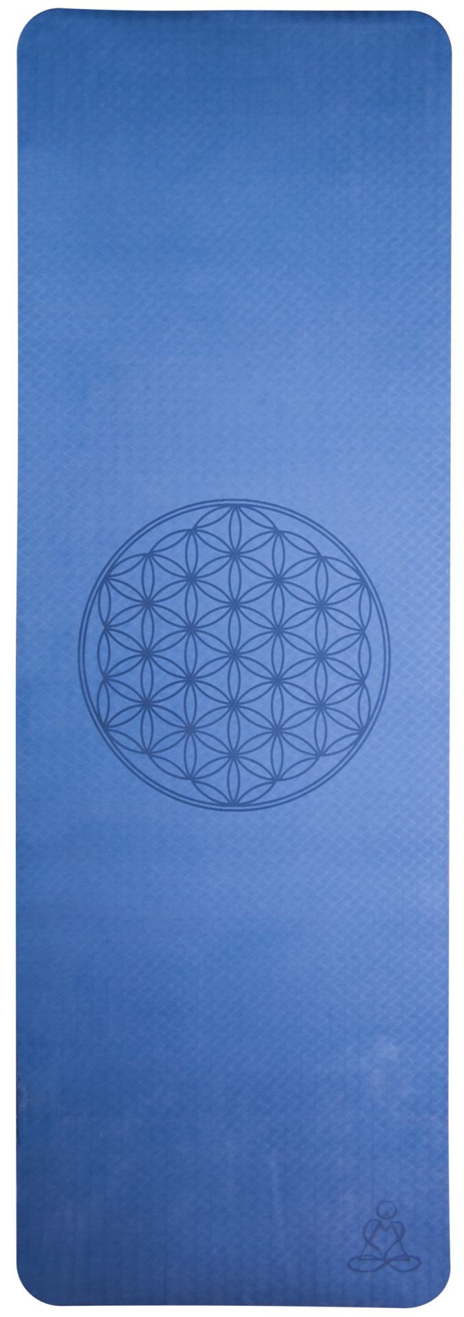Tapis de yoga écologique en TPE - bleu foncé/bleu clair