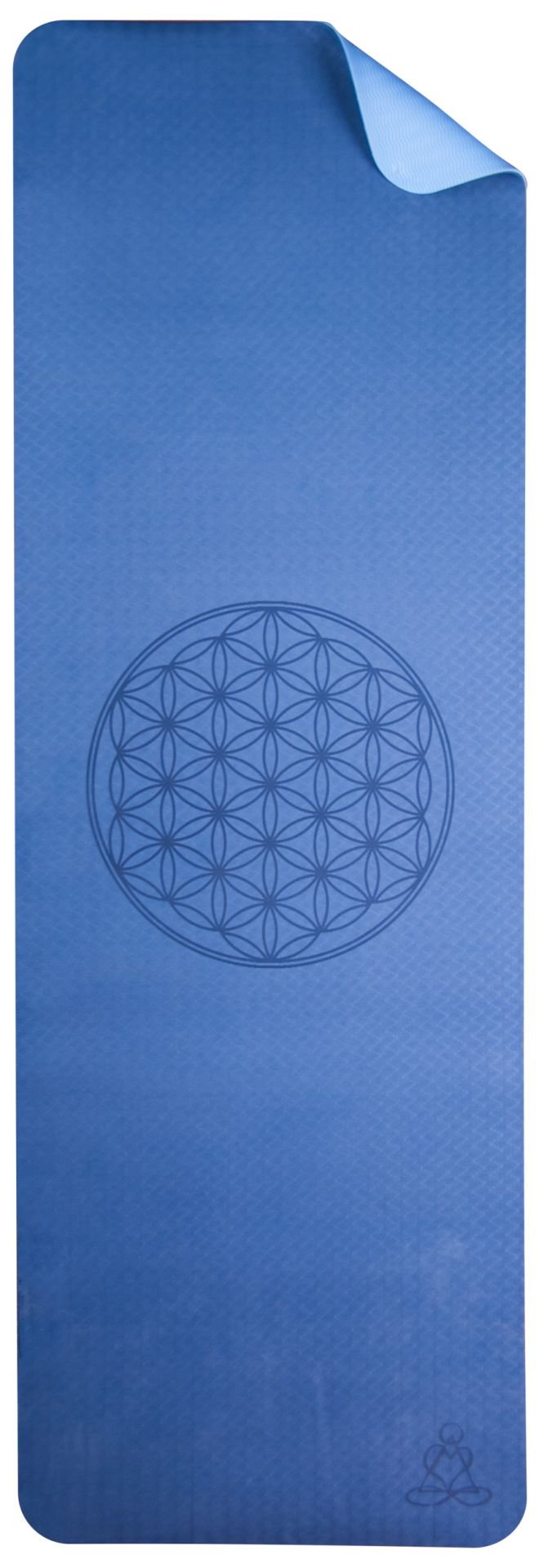 Tapis de yoga écologique en TPE - bleu foncé/bleu clair