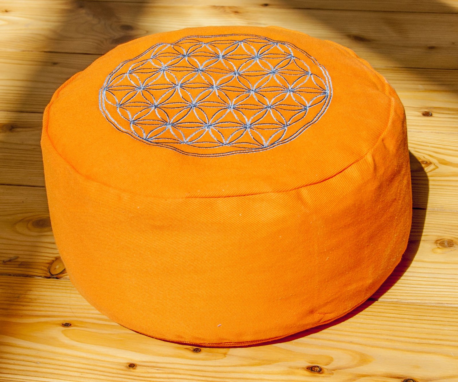 Coussin de méditation Fleur de Vie, orange
