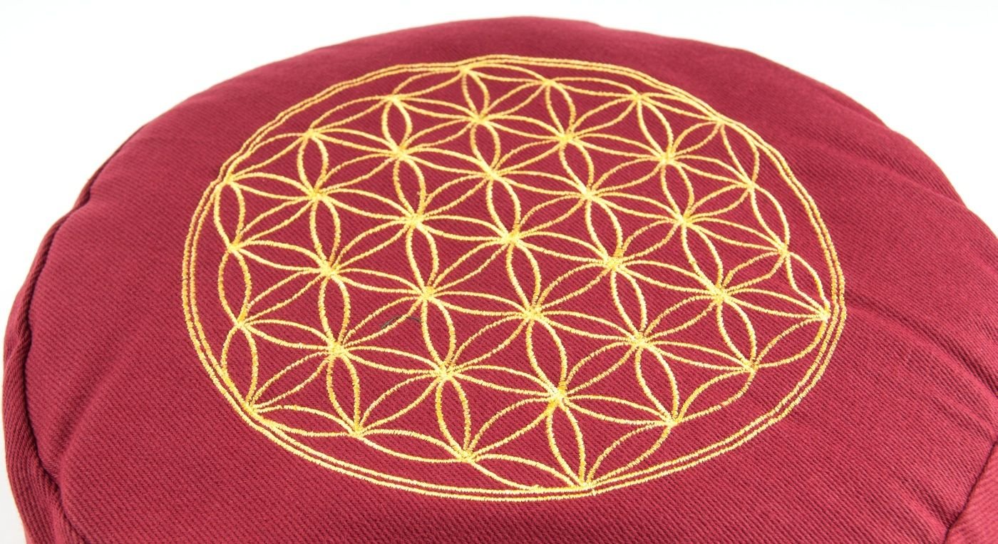 Coussin de méditation Fleur de Vie, rouge