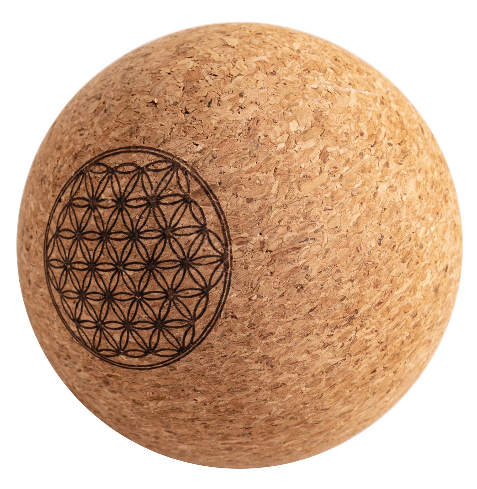 grosse boule en liège pour fascia - Fleur de Vie, 10 cm