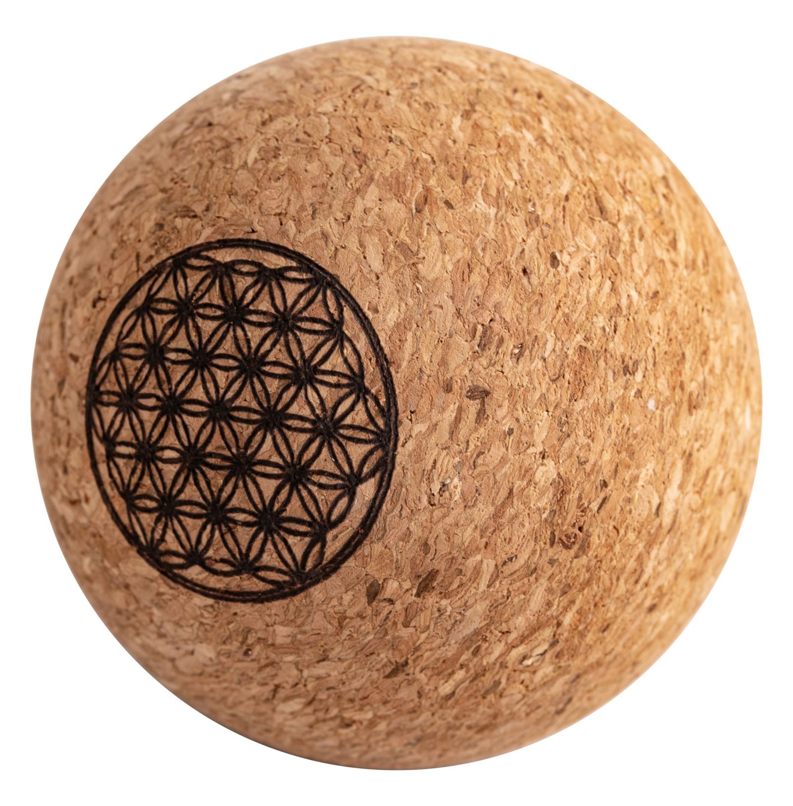 petite boule en liège pour fascia - Fleur de Vie, 6,5 cm