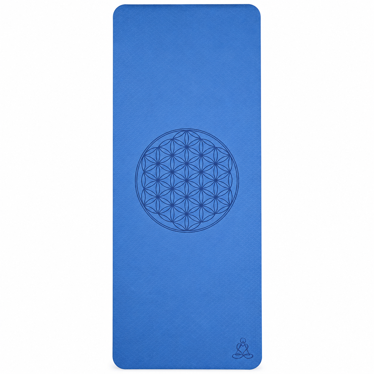 Tapis de yoga écologique en TPE - bleu foncé/bleu clair