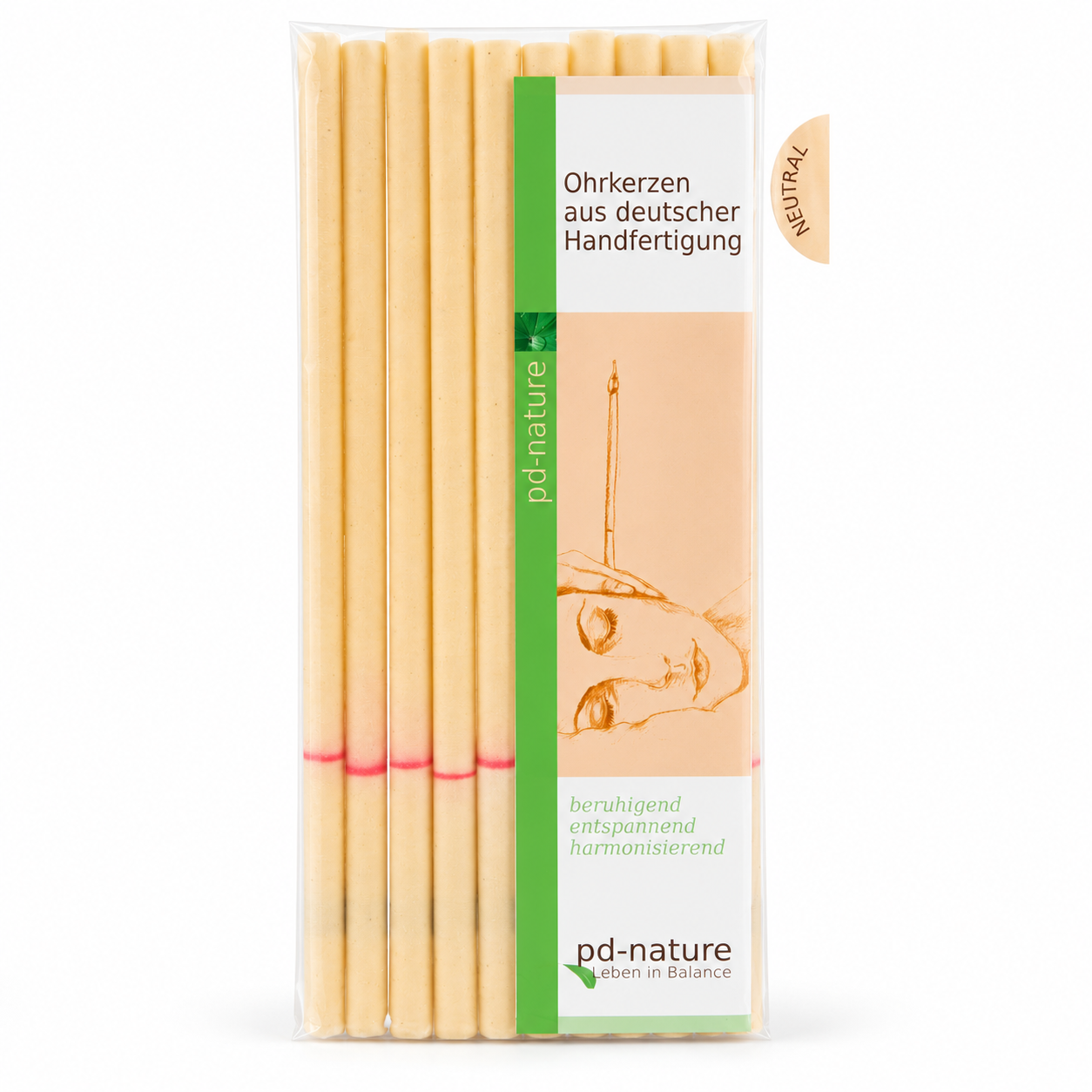 Bougies auriculaires neutres, paquet de 10