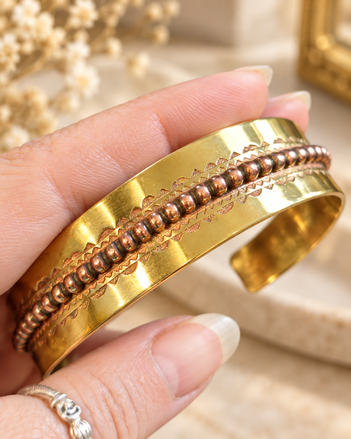Bracelet artisanal touareg – Cuivre & laiton – Pièce unique - AK3
