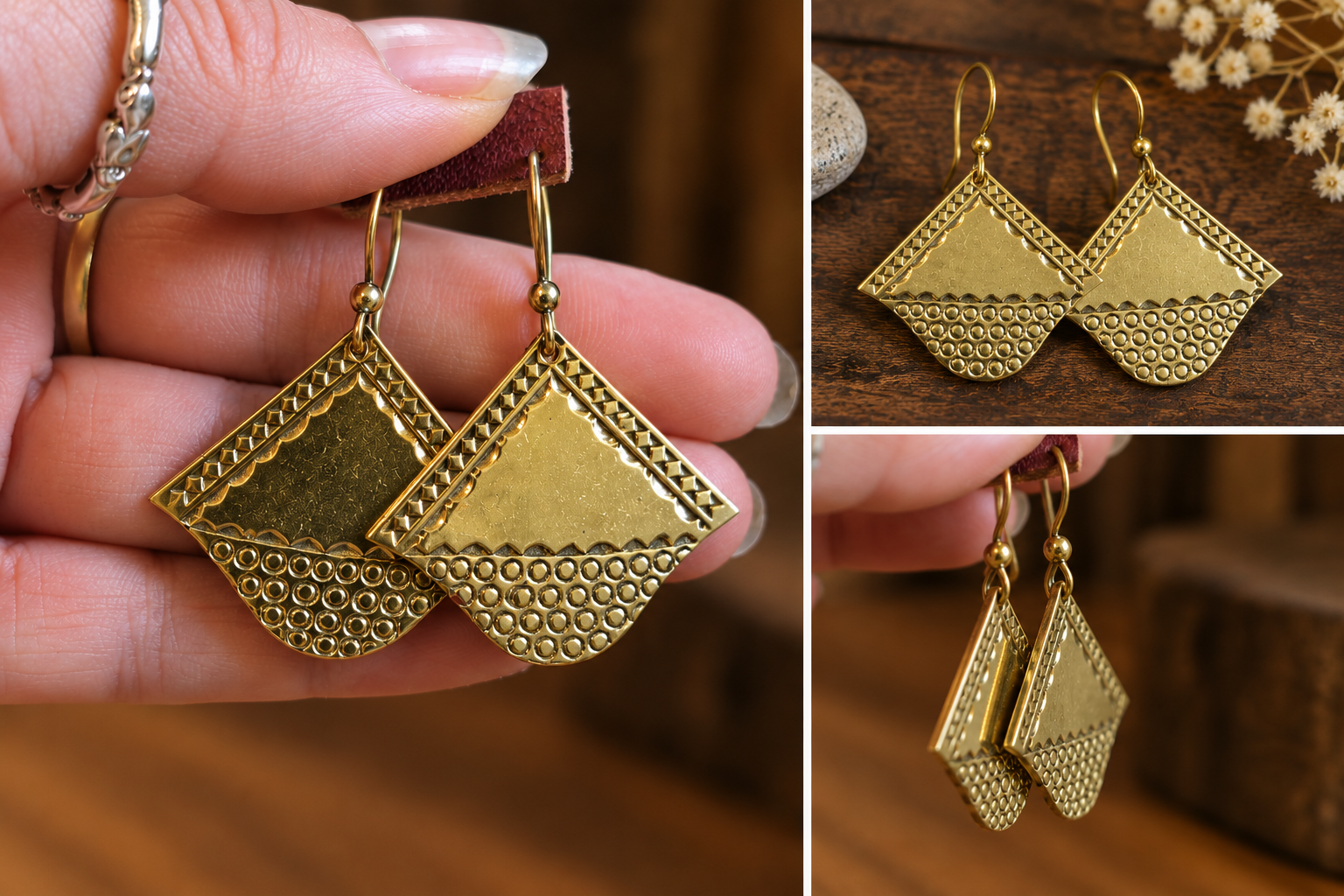 Boucles d’oreilles touareg en laiton – Pièce unique - AK7