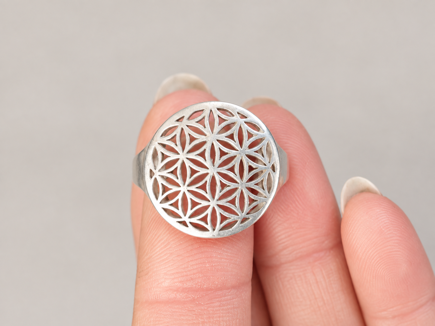 Bague Fleur de Vie en argent – Taille 57