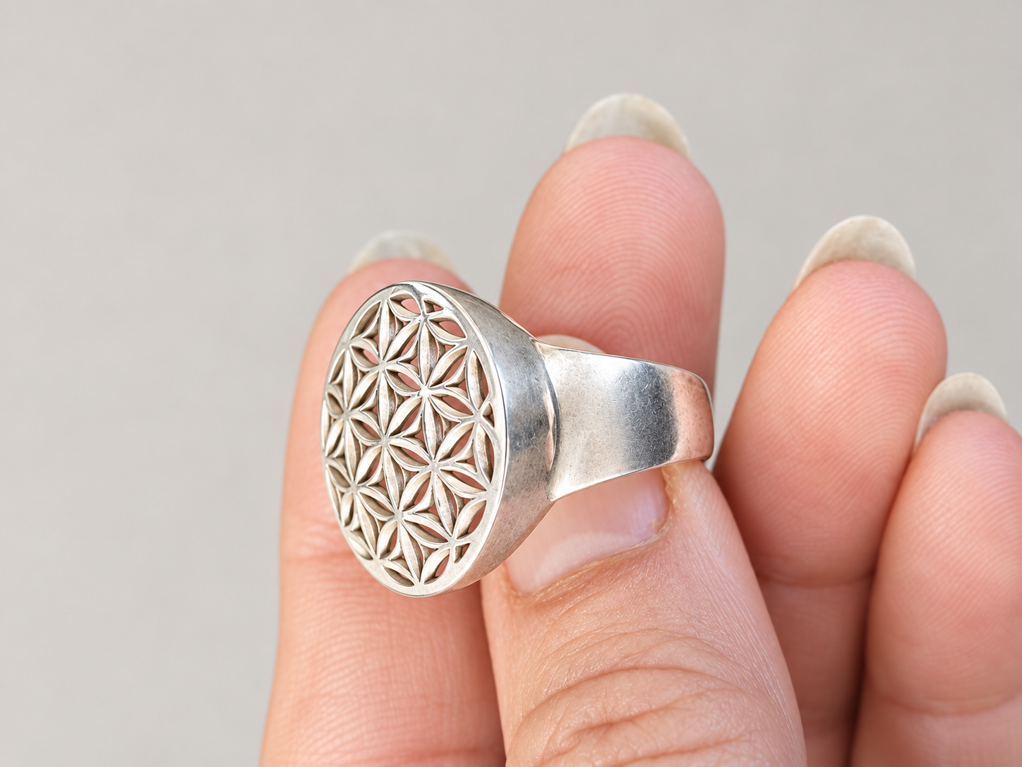 Bague Fleur de Vie en argent – Taille 57
