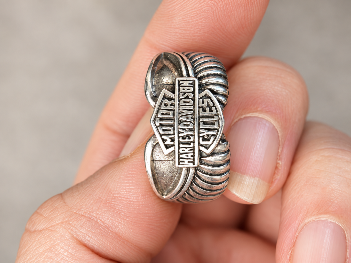 Bague Harley-Davidson en argent – Taille 59,5