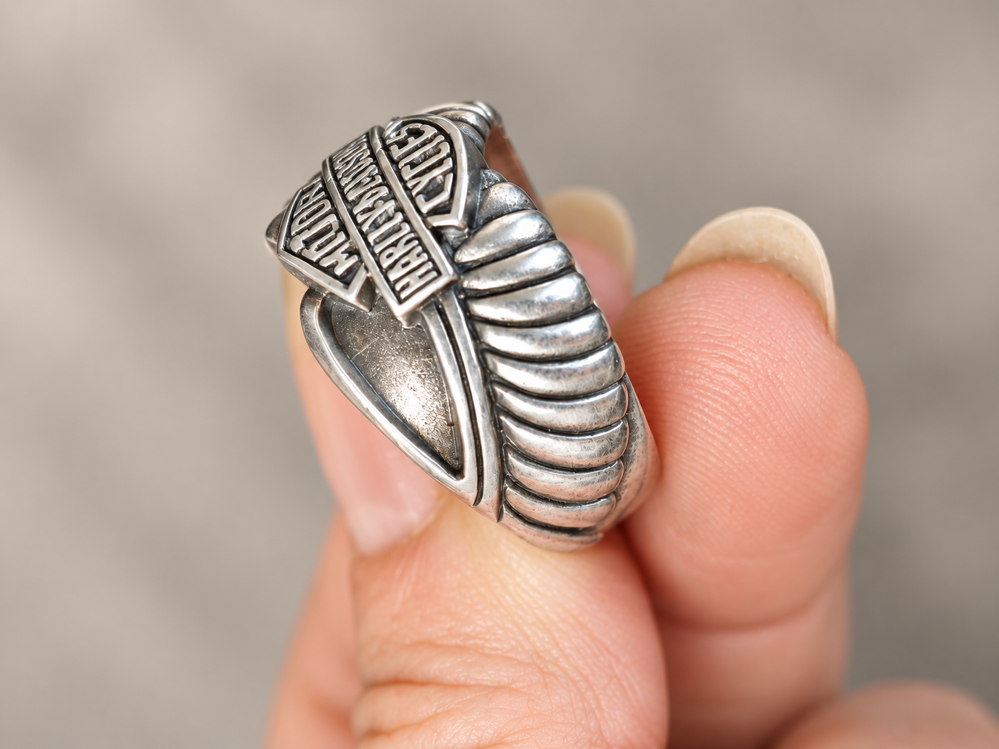 Bague Harley-Davidson en argent – Taille 59,5