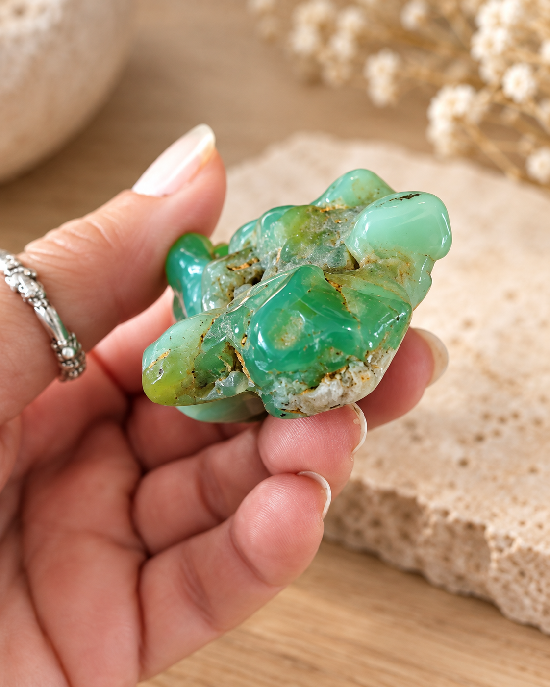 Chrysoprase naturelle – Forme libre – 76 g - S36