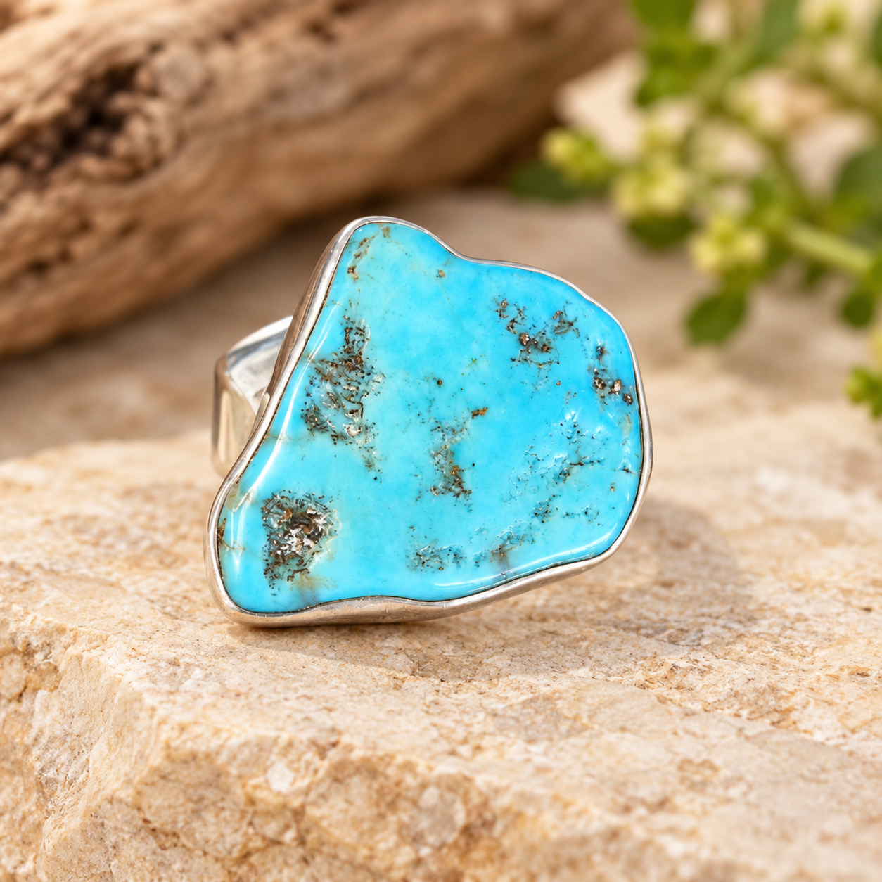 Bague turquoise Sleeping Beauty & argent