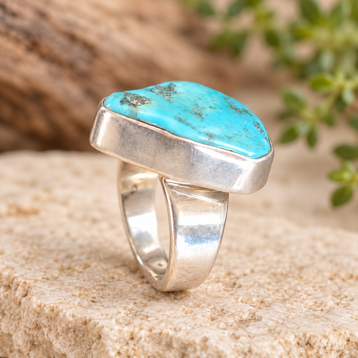 Bague turquoise Sleeping Beauty & argent